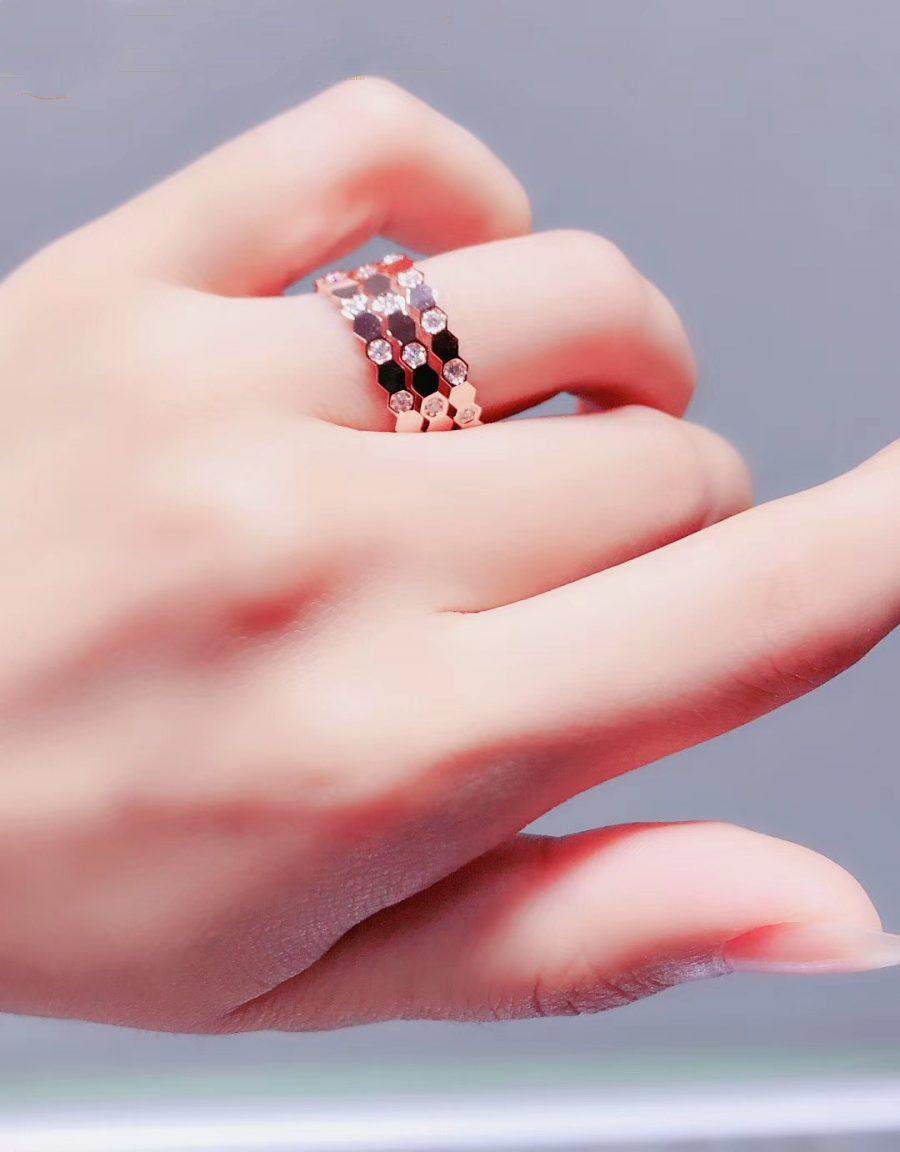 ⭐Miroze BEE LOVE RING PINK GOLD DIAMOND