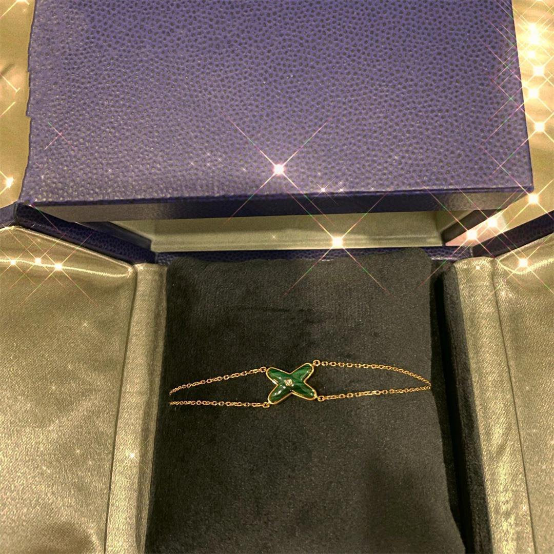 [⭐Miroze]JEUX BRACELET MALACHITE PINK GOLD 1 DIAMOND