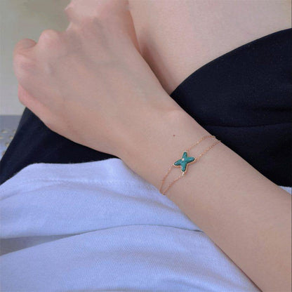 [⭐Miroze]JEUX BRACELET MALACHITE PINK GOLD 1 DIAMOND