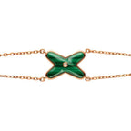 ⭐Miroze JEUX BRACELET MALACHITE PINK GOLD 1 DIAMOND