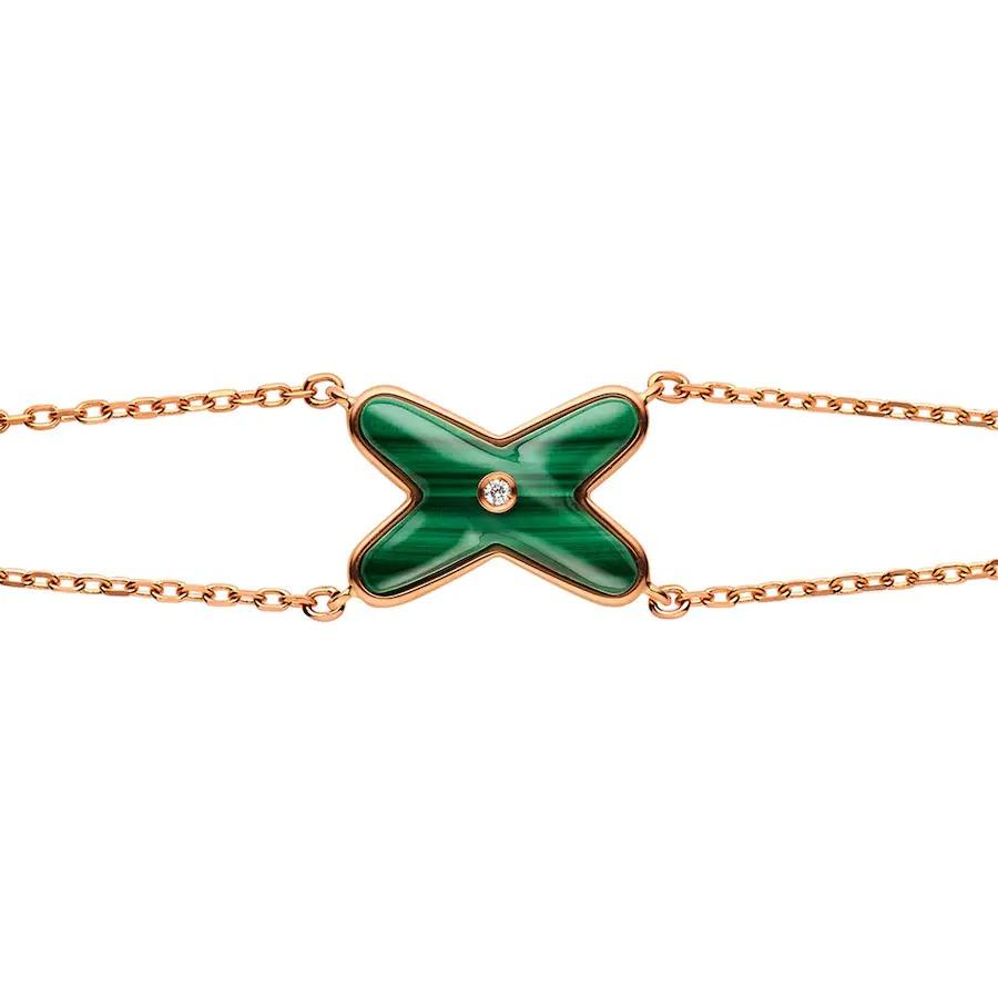 ⭐Miroze JEUX BRACELET MALACHITE PINK GOLD 1 DIAMOND