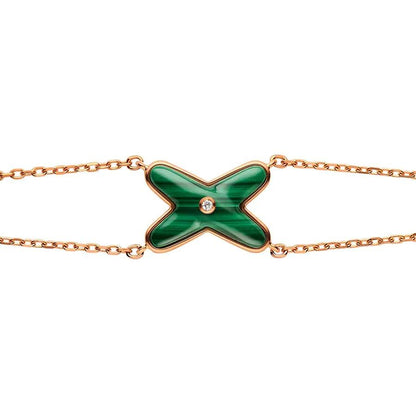 [⭐Miroze]JEUX BRACELET MALACHITE PINK GOLD 1 DIAMOND