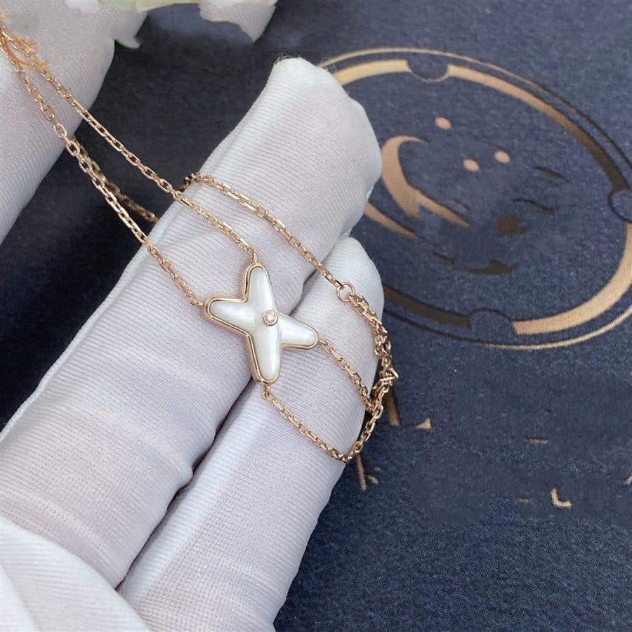 ⭐Miroze JEUX BRACELET WHITE MOP PINK GOLD 1 DIAMOND