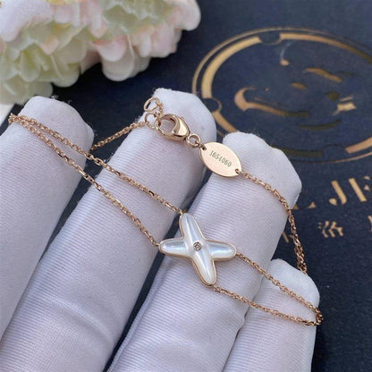 [⭐Miroze]JEUX BRACELET WHITE MOP PINK GOLD 1 DIAMOND