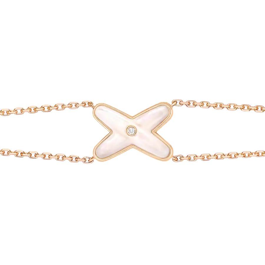 ⭐Miroze JEUX BRACELET WHITE MOP PINK GOLD 1 DIAMOND