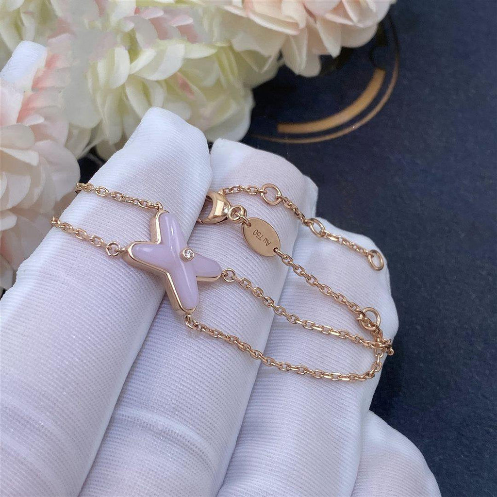 ⭐Miroze JEUX BRACELET PINK MOP PINK GOLD 1 DIAMOND