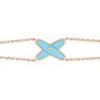 ⭐Miroze JEUX BRACELET TURQUOISE PINK GOLD 1 DIAMOND