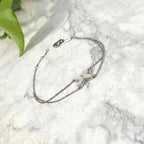 ⭐Miroze JEUX BRACELET WHITE MOP SILVER 1 DIAMOND