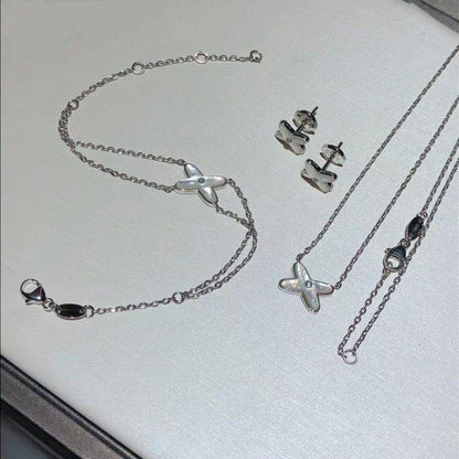 [⭐Miroze]JEUX BRACELET WHITE MOP SILVER 1 DIAMOND
