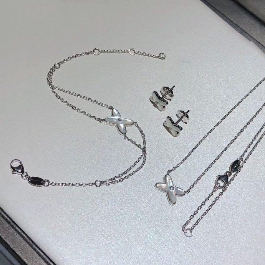 ⭐Miroze JEUX BRACELET WHITE MOP SILVER 1 DIAMOND