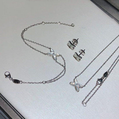 [⭐Miroze]JEUX BRACELET WHITE MOP SILVER 1 DIAMOND