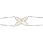 ⭐Miroze JEUX BRACELET WHITE MOP SILVER 1 DIAMOND