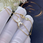 ⭐Miroze JEUX BRACELET WHITE MOP GOLD 1 DIAMOND