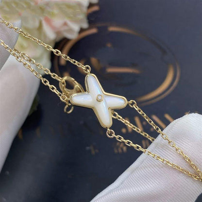 [⭐Miroze]JEUX BRACELET WHITE MOP GOLD 1 DIAMOND