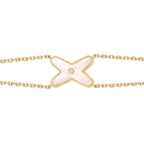 ⭐Miroze JEUX BRACELET WHITE MOP GOLD 1 DIAMOND