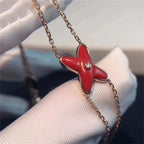 ⭐Miroze JEUX BRACELET CARNELIAN PINK GOLD 1 DIAMOND