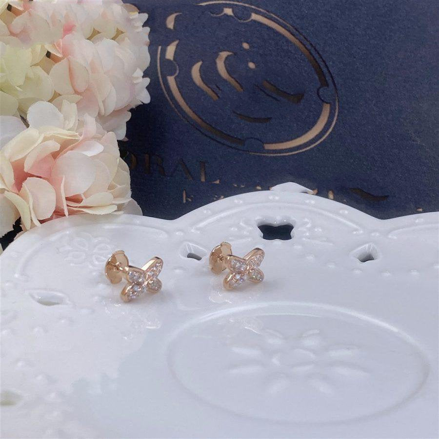 [⭐Miroze]JEUX DE PINK GOLD DIAMOND EARRINGS