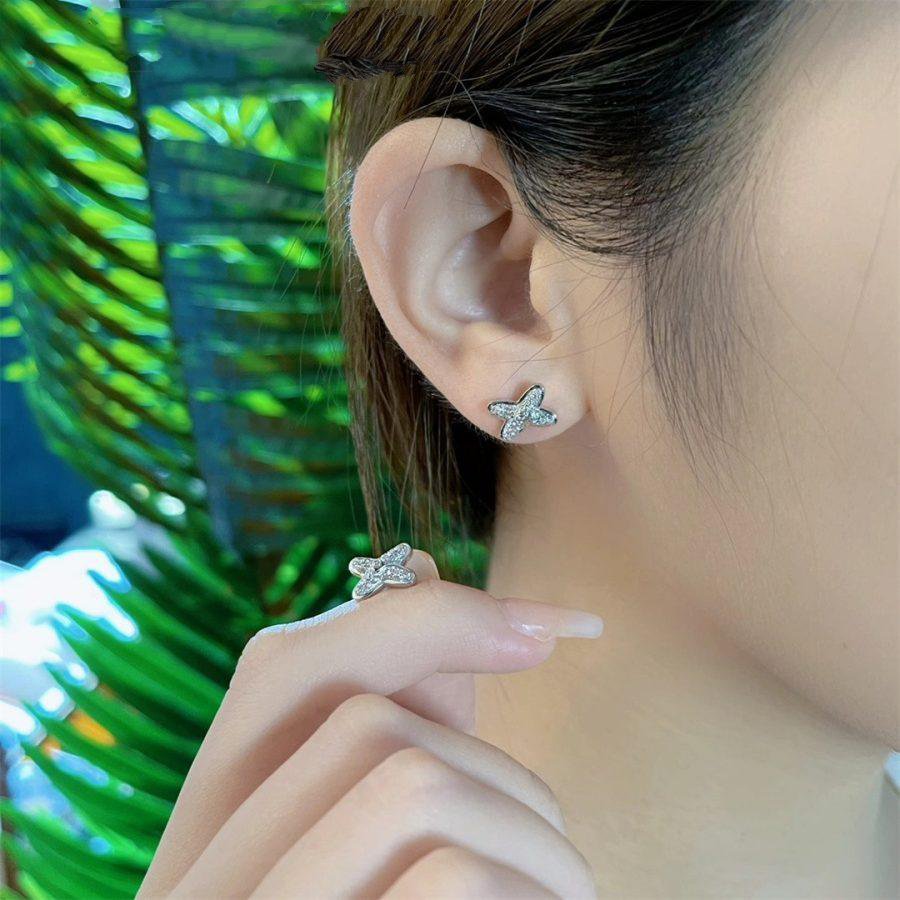[⭐Miroze]JEUX DE SILVER DIAMOND EARRINGS