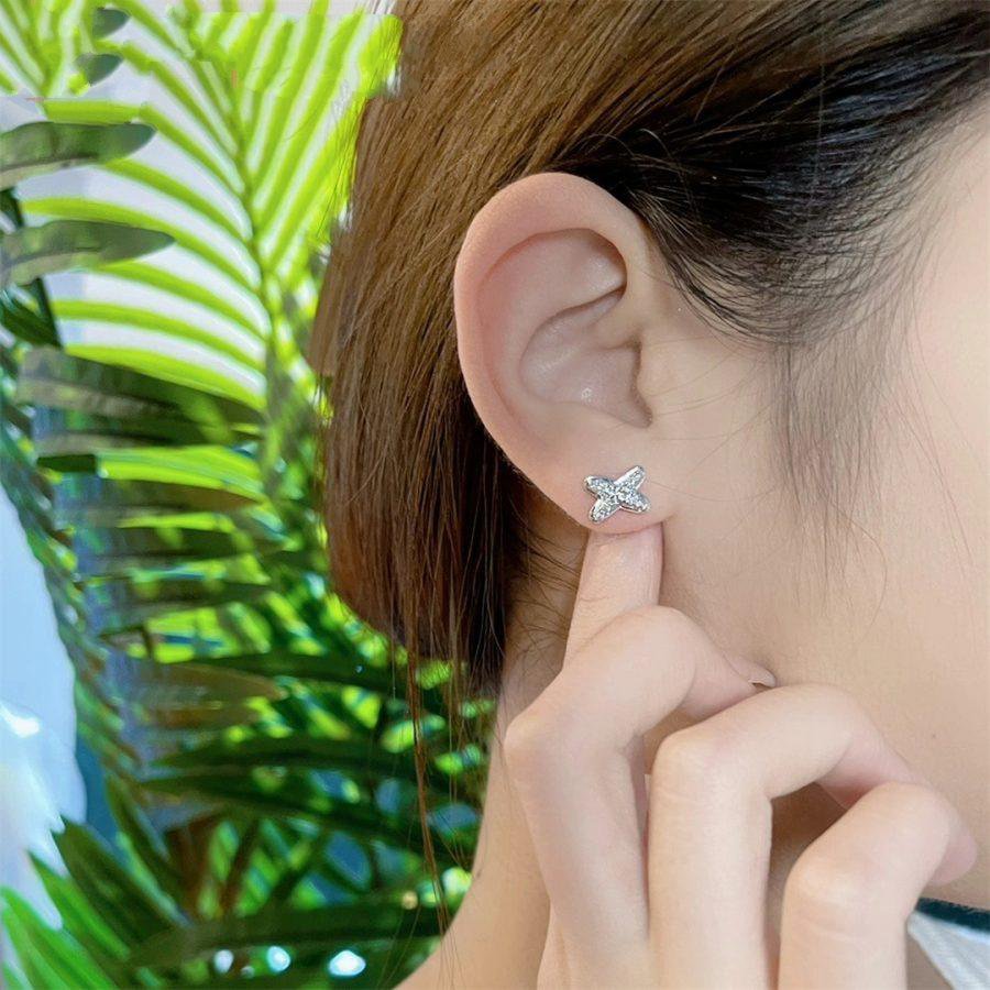 ⭐Miroze JEUX DE SILVER DIAMOND EARRINGS