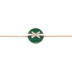 ⭐Miroze JEUX DE BRACELET MALACHITE PINK GOLD DIAMONDS