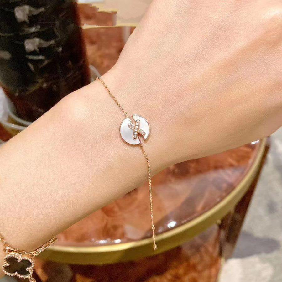 ⭐Miroze JEUX DE BRACELET MOP PINK GOLD DIAMONDS