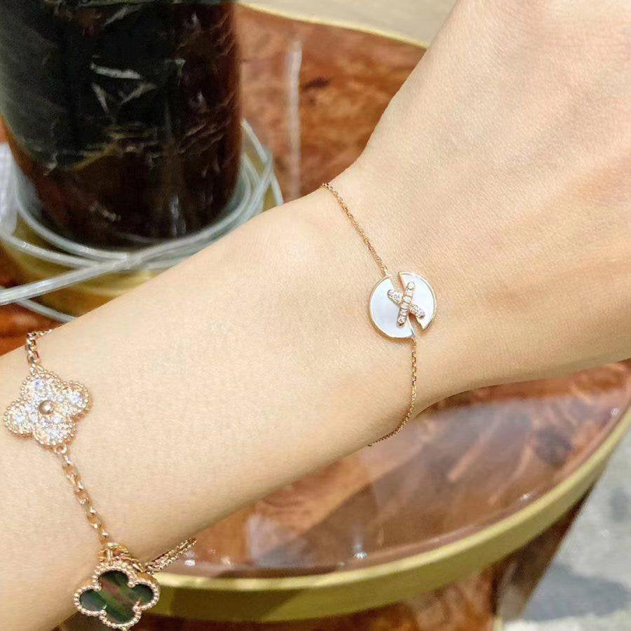 ⭐Miroze JEUX DE BRACELET MOP PINK GOLD DIAMONDS