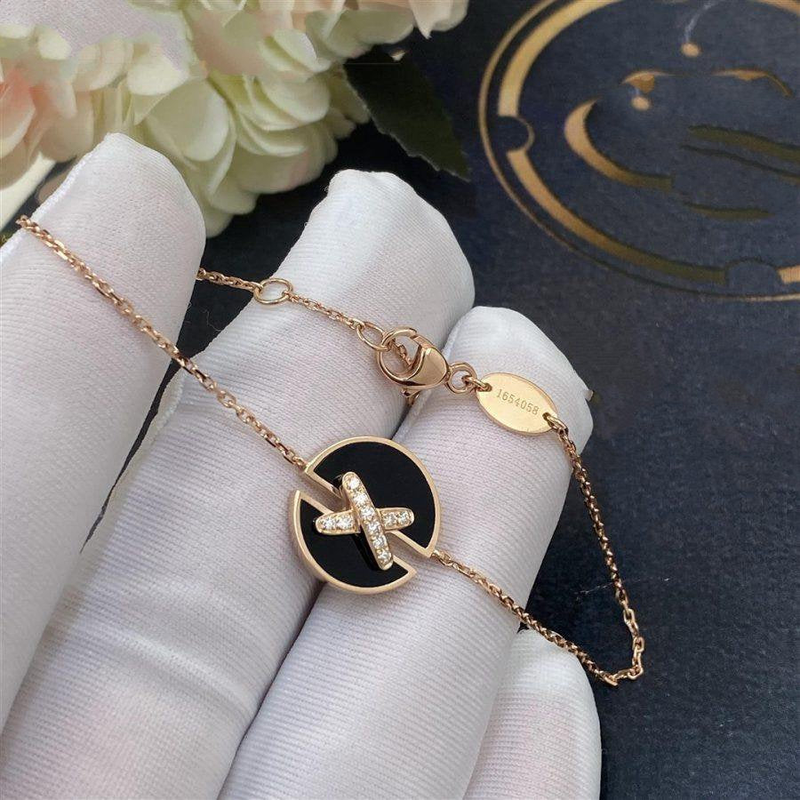 [⭐Miroze] JEUX DE BRACELET ONYX PINK GOLD DIAMOND