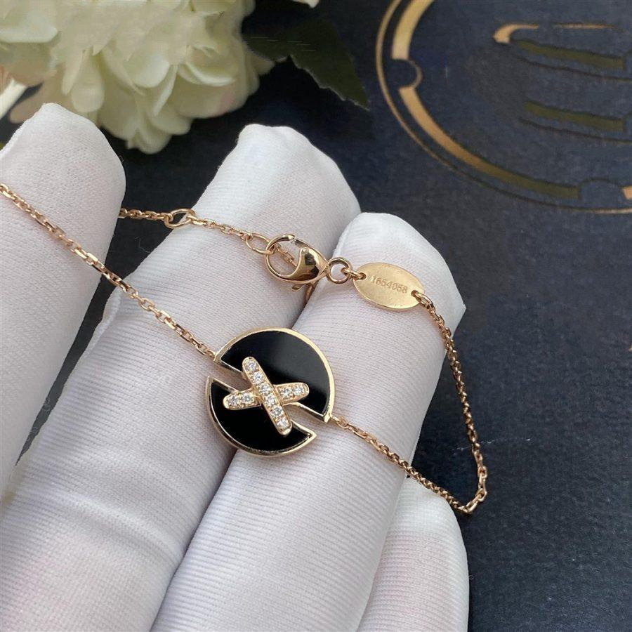 [⭐Miroze] JEUX DE BRACELET ONYX PINK GOLD DIAMOND