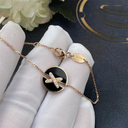 [⭐Miroze] JEUX DE BRACELET ONYX PINK GOLD DIAMOND