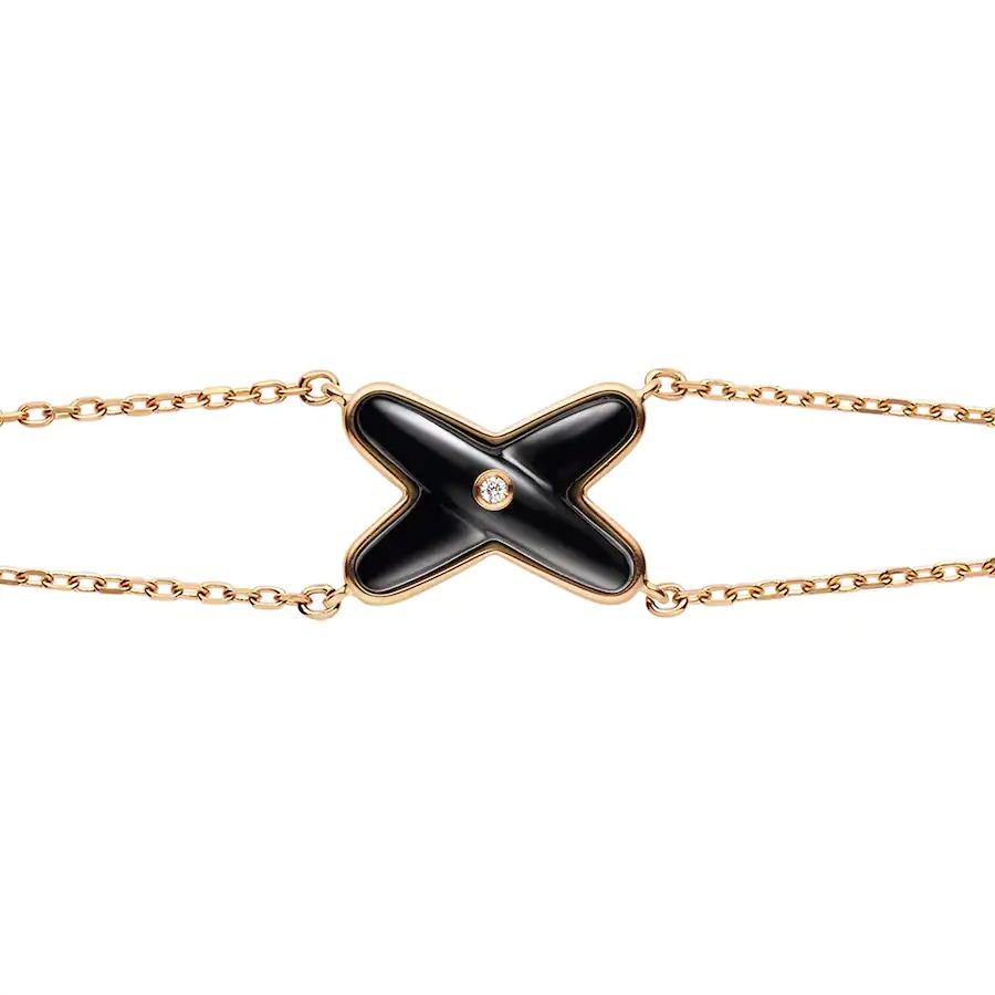 ⭐Miroze JEUX BRACELET ONYX PINK GOLD 1 DIAMOND