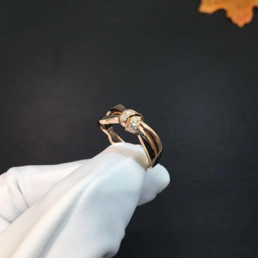 [⭐Miroze]LIENS RING PINK GOLD DIAMOND