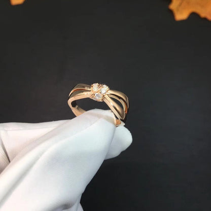 [⭐Miroze]LIENS RING PINK GOLD DIAMOND