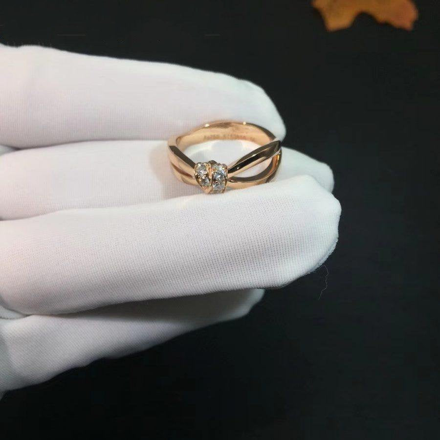 [⭐Miroze]LIENS RING PINK GOLD DIAMOND