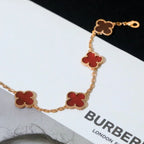 [⭐Miroze ]New  CLOVER 5 MOTIF RED CORNELIAN BRACELET COLLECTION