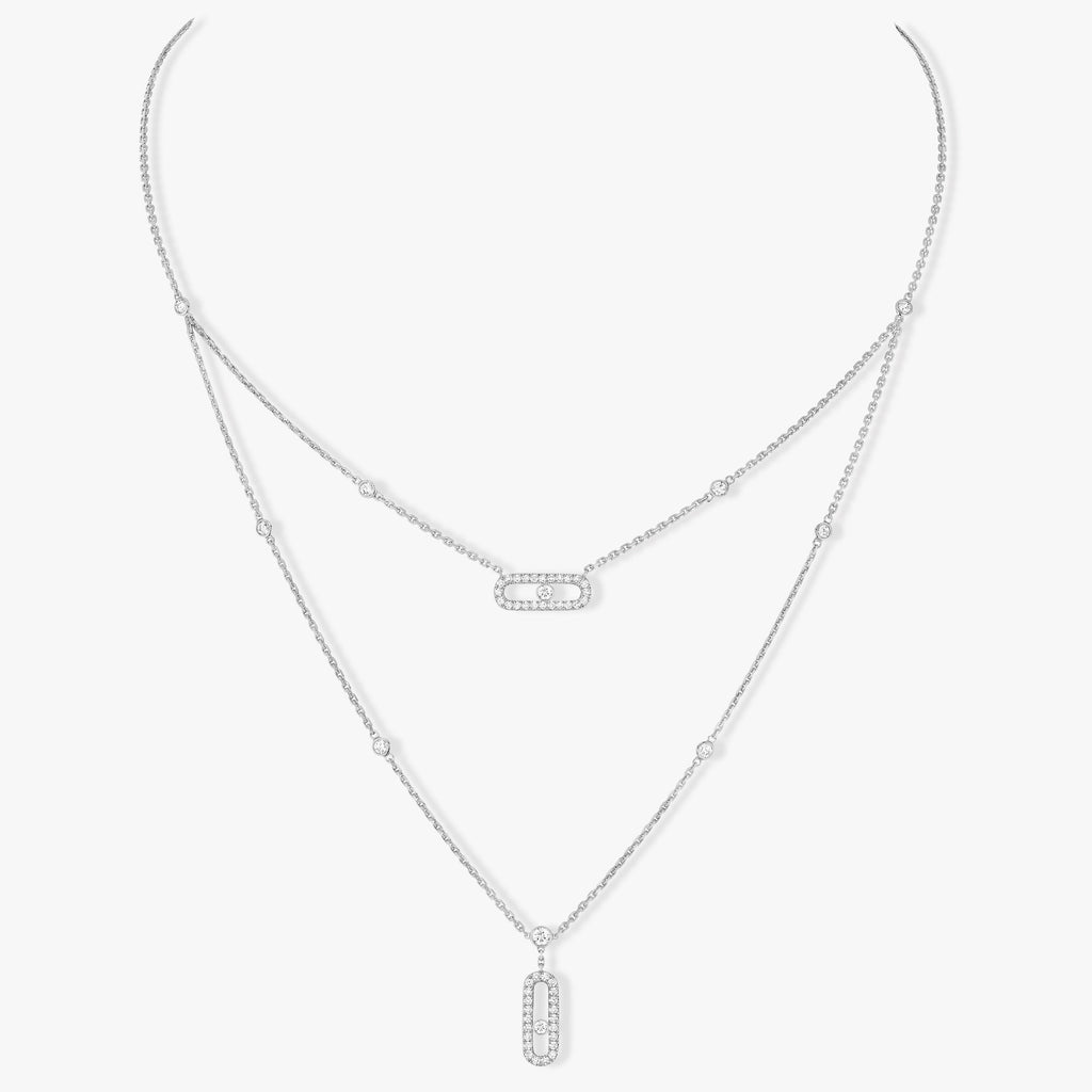 [⭐Miroze]MOVE 2 ROW DIAMOND NECKLACE
