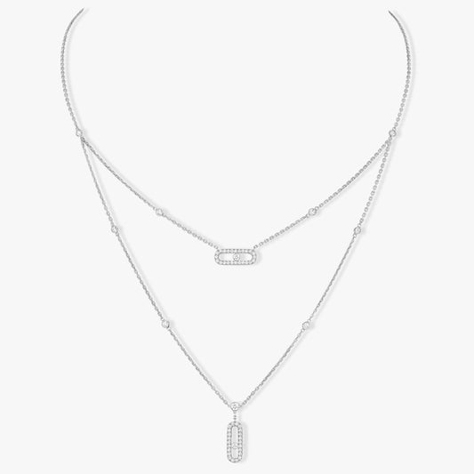 [[⭐Miroze] ] MOVE 2 ROW DIAMOND NECKLACE