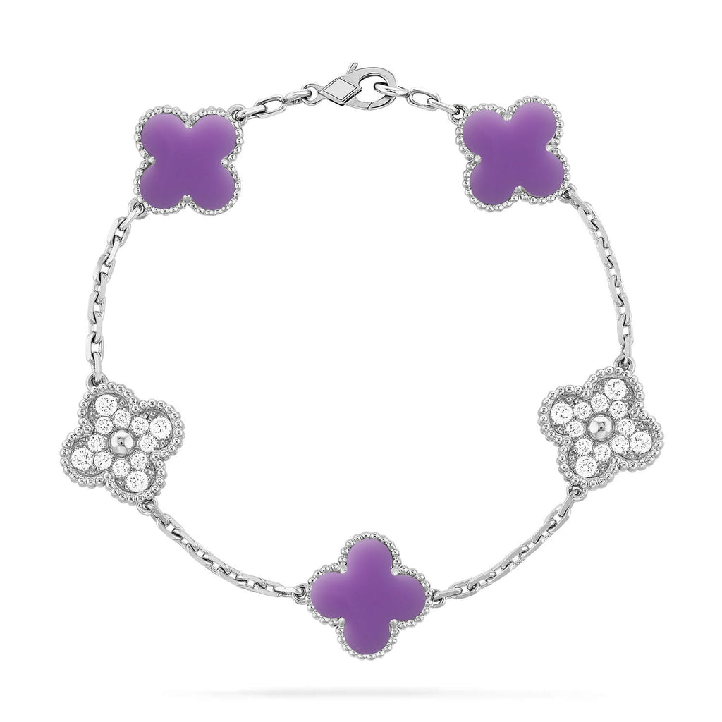 [⭐Miroze ]New CLOVER 5 MOTIF LIGHT PURPLE BRACELET COLLECTION