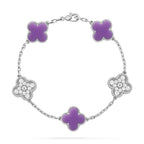 [⭐Miroze ]New CLOVER 5 MOTIF LIGHT PURPLE BRACELET COLLECTION