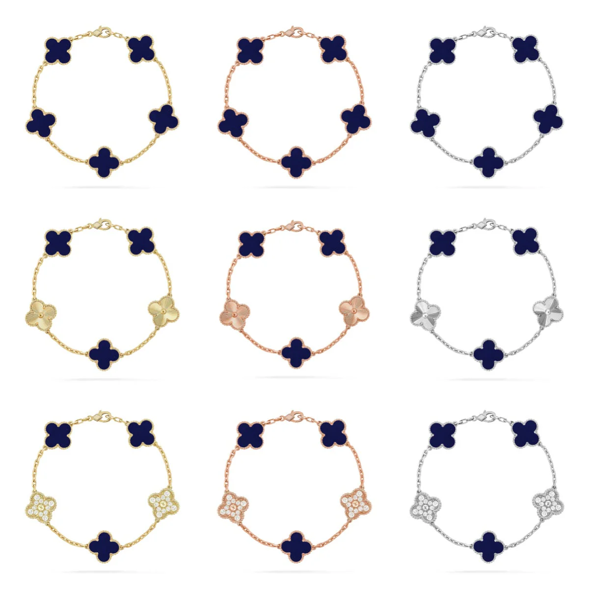 [⭐Miroze]CLOVER 5 MOTIF LAPIS LAZULI BRACELET COLLECTION