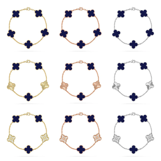 [⭐Miroze]CLOVER 5 MOTIF LAPIS LAZULI BRACELET COLLECTION