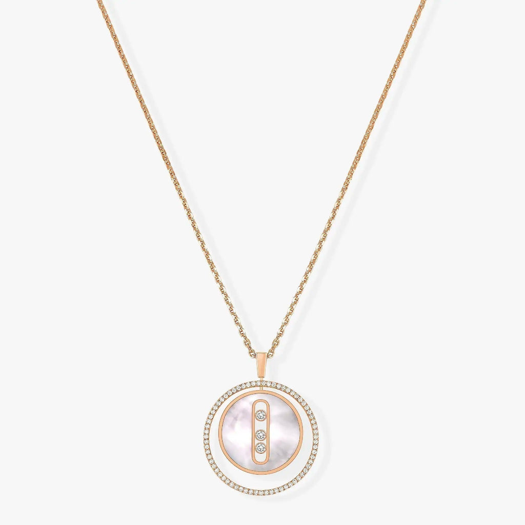 [⭐Miroze]LUCKY MOVE MM NACRE BLANCHE DIAMOND NECKLACE