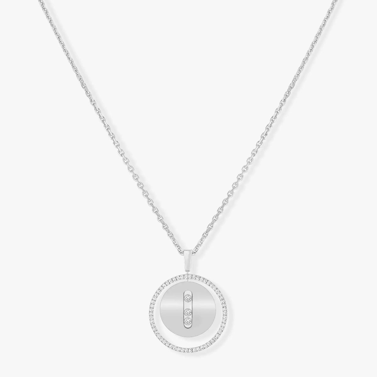 [⭐Miroze]LUCKY MOVE MM SILVER DIAMOND NECKLACE