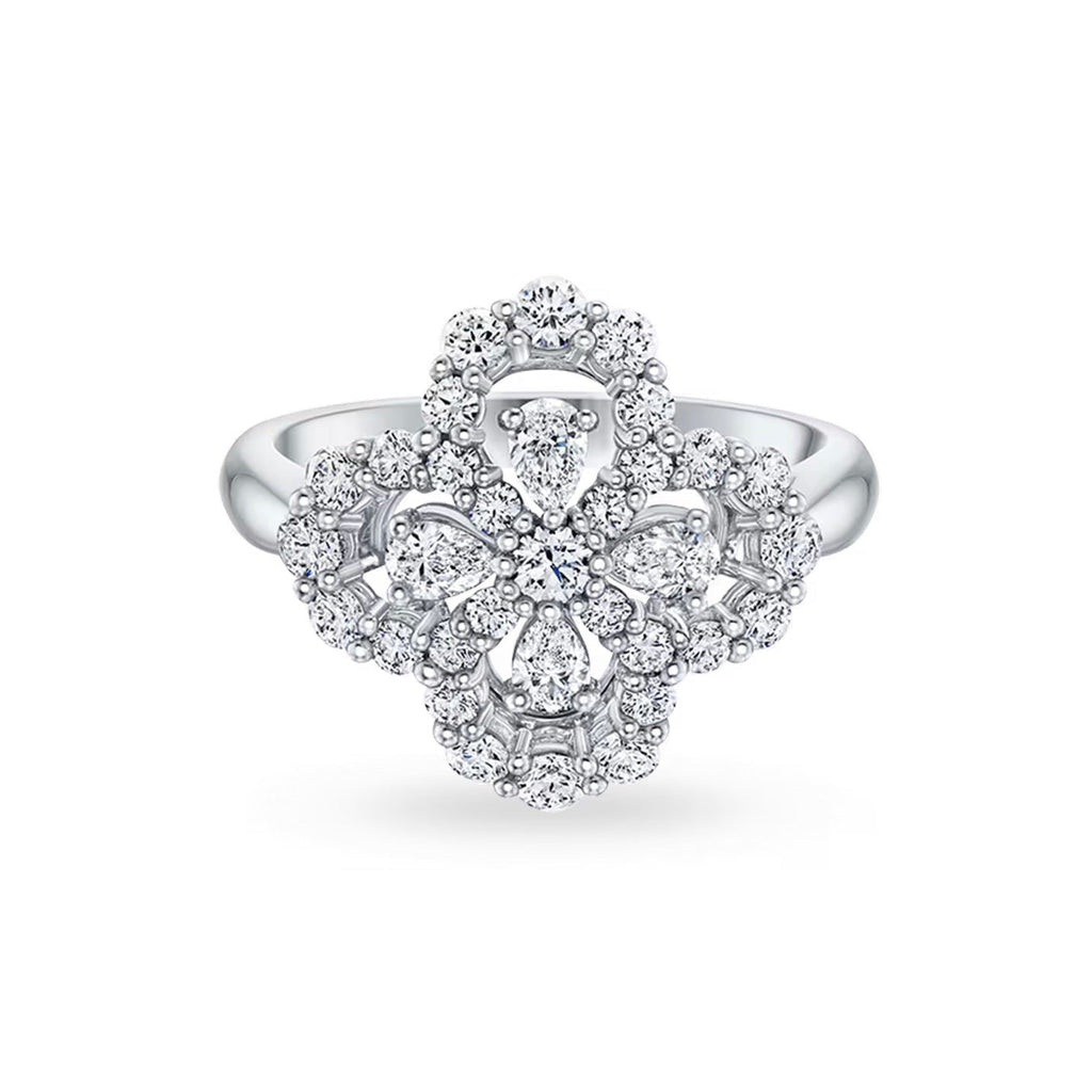 ⭐Miroze LOOP RING FULL MOTIF DIAMOND 16MM SILVE