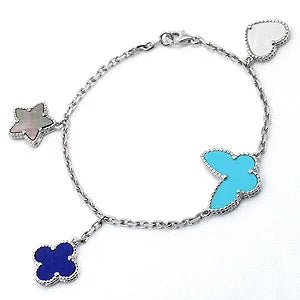 [⭐Miroze]LUCKY SPRING SILVER BRACELET 4 MOTIF