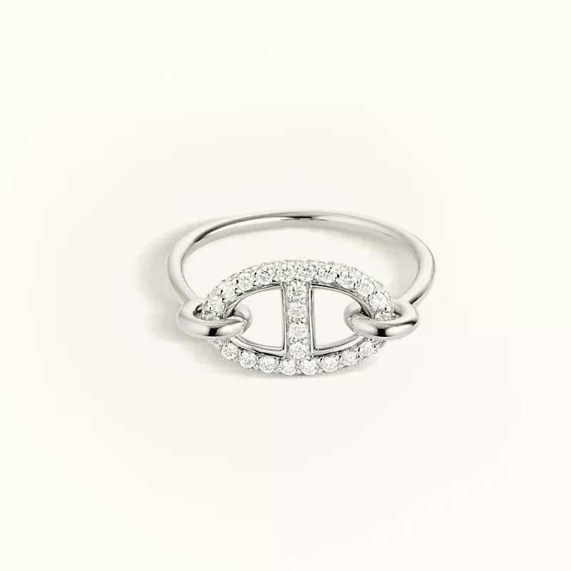 ⭐Miroze RONDE SMALL SILVER DIAMOND RING
