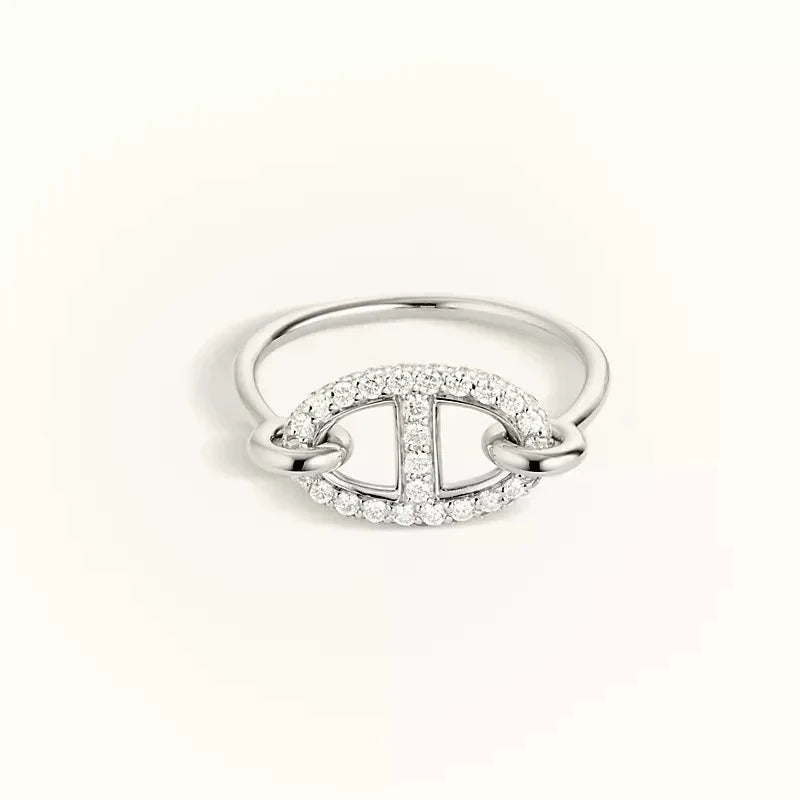 ⭐Miroze RONDE SMALL SILVER DIAMOND RING