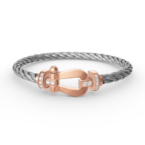 ⭐Miroze FORCE LARGE HORSESHOE HALF DIAMOND BRACELET ROSE GOLD