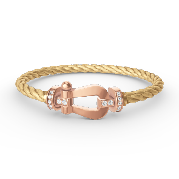 ⭐Miroze FORCE LARGE HORSESHOE HALF DIAMOND BRACELET ROSE GOLD