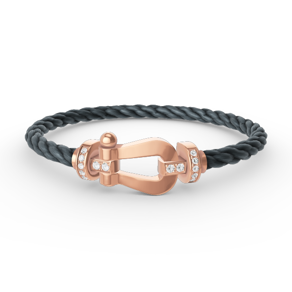 [⭐Miroze]FORCE LARGE HORSESHOE HALF DIAMOND BRACELET ROSE GOLD