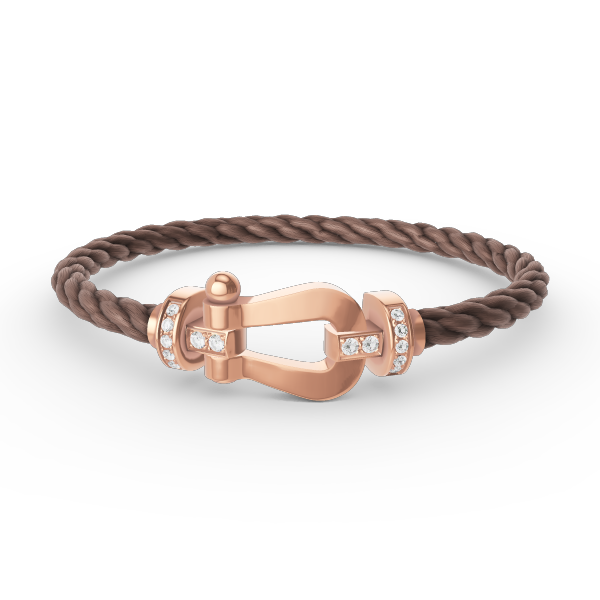 [⭐Miroze]FORCE LARGE HORSESHOE HALF DIAMOND BRACELET ROSE GOLD